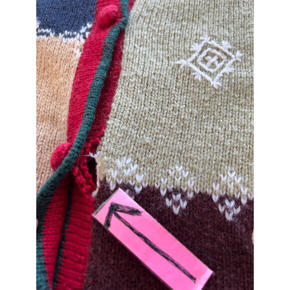 KarenScott Womens XL Red Embroidery Christmas Theme Wool Blend Party/Holiday - Picture 3 of 11